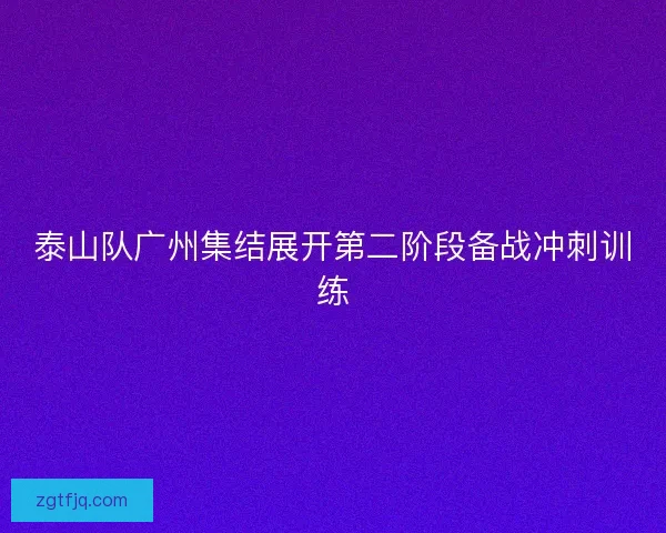 泰山队广州集结展开第二阶段备战冲刺训练